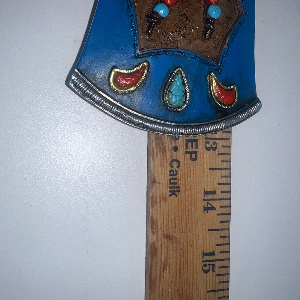Southwest Native Indian Wall Cross Turquoise Feather Design Hand-Painted Navajo - Picture 10 of 16